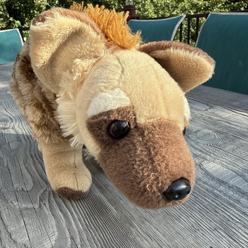 Wild Republic Hyena 13" Plush Brown Beige Standing Stuffed Animal 2020
